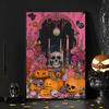 Large Halloween Posters and Prints Pink Gothic Art Canvas Prints Wall Art Spooky Season Poster Wall Decor No Frame