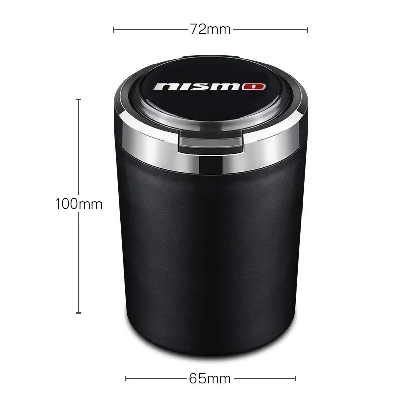 Car Cigarette Ashtray Cup With Lid With LED Light For Nissan Nismo Logo Tiida Teana Qashqai Juke X trail Note Almera Skyline