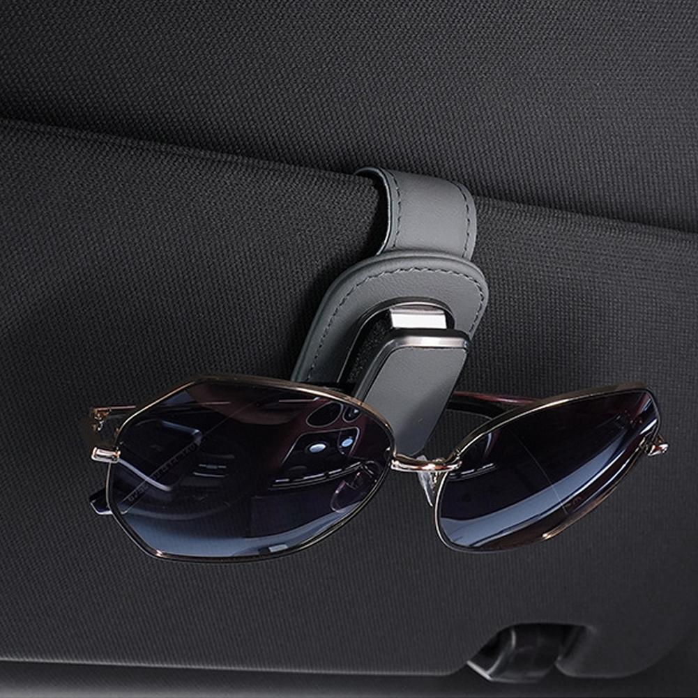 Superfiberläder Bil Glasögon Förvaringshållare Klämma Solskydd Solglasögonhållare Auto Interiörtillbehör