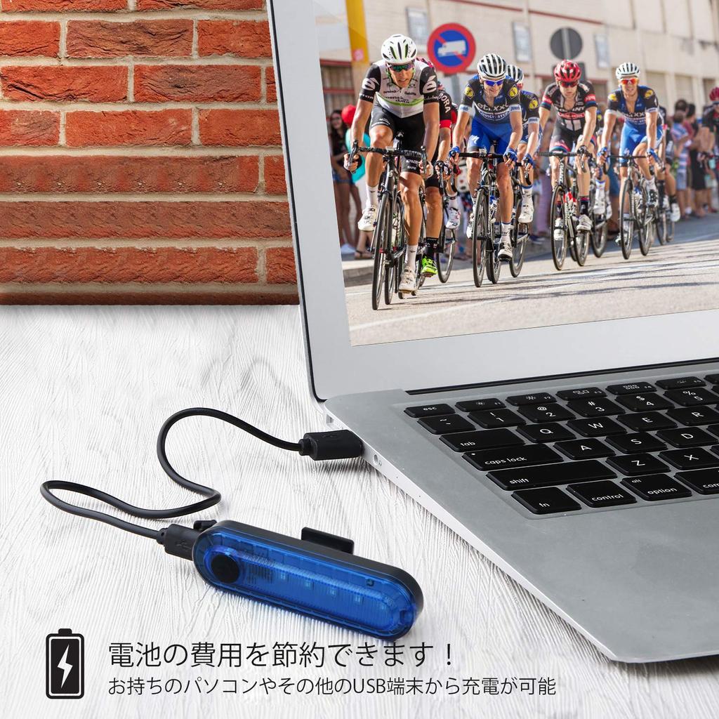 Set of 2 Bicycle Tail USB Rechargeable Waterproof Flashing Cycle 4 Light Safety Light for Nighttime Easy Installation Lights, LED, Light, Modes, Ride,
