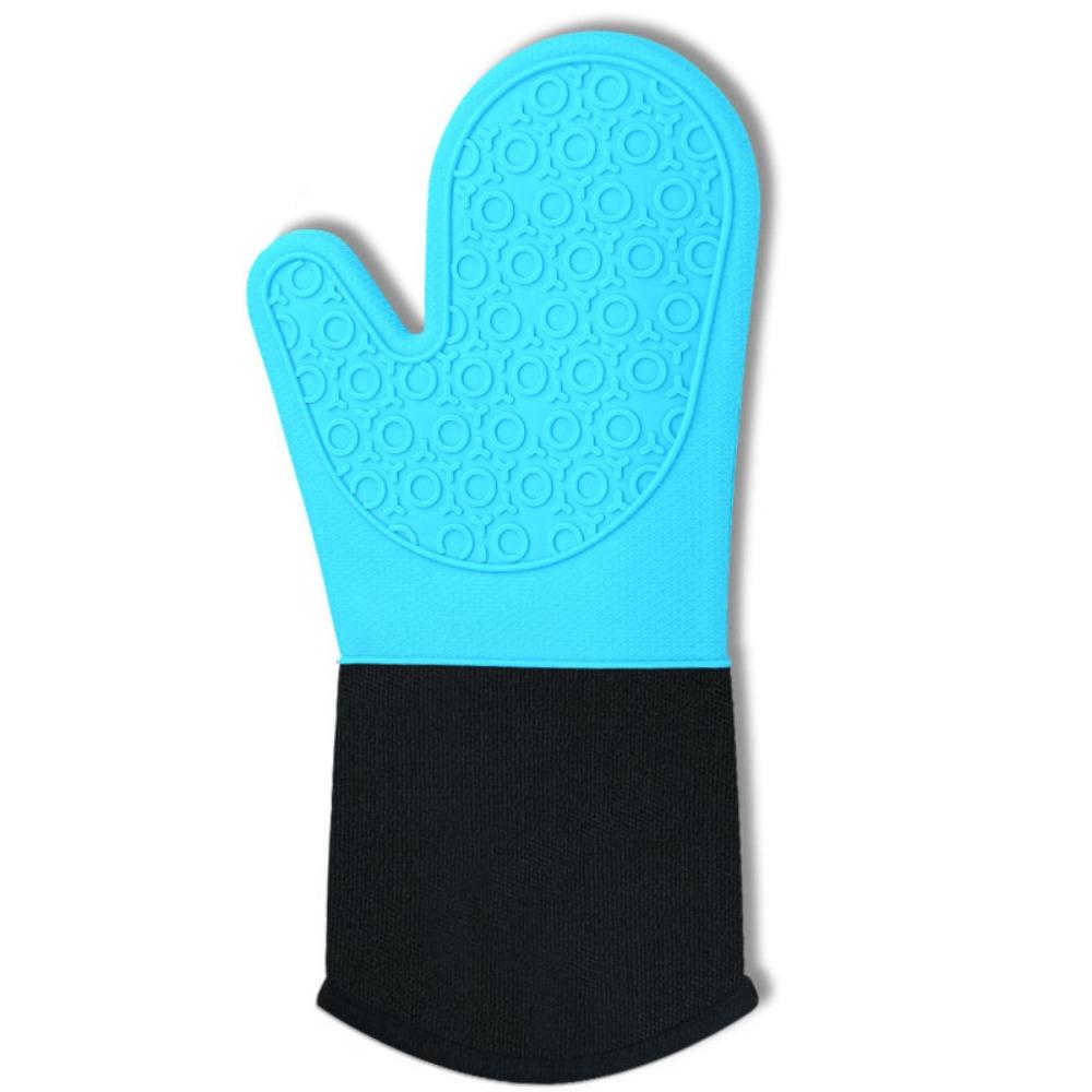 

Термостойкая прихватка для духовки Нескользящие изоляционные перчатки Кухонная прихватка Перчатки для духовки Готовка небесно-голубой
