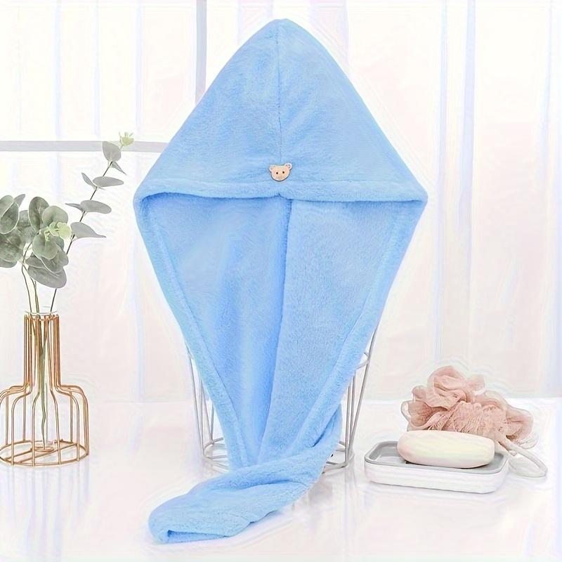 

1Pcs Women s Quick-Dry Microfiber Towel Wrap-Super Absorbent,Thick Soft-Perfect for Hair Drying and Shower Use,Hair Drying Cap синій