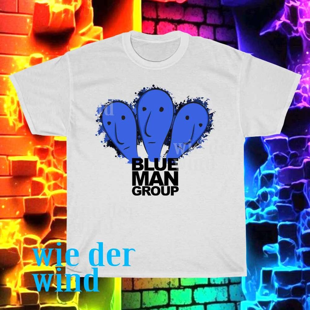 New blue man group logo colorful Active logo Men's T-shirt funny size S to 5XL