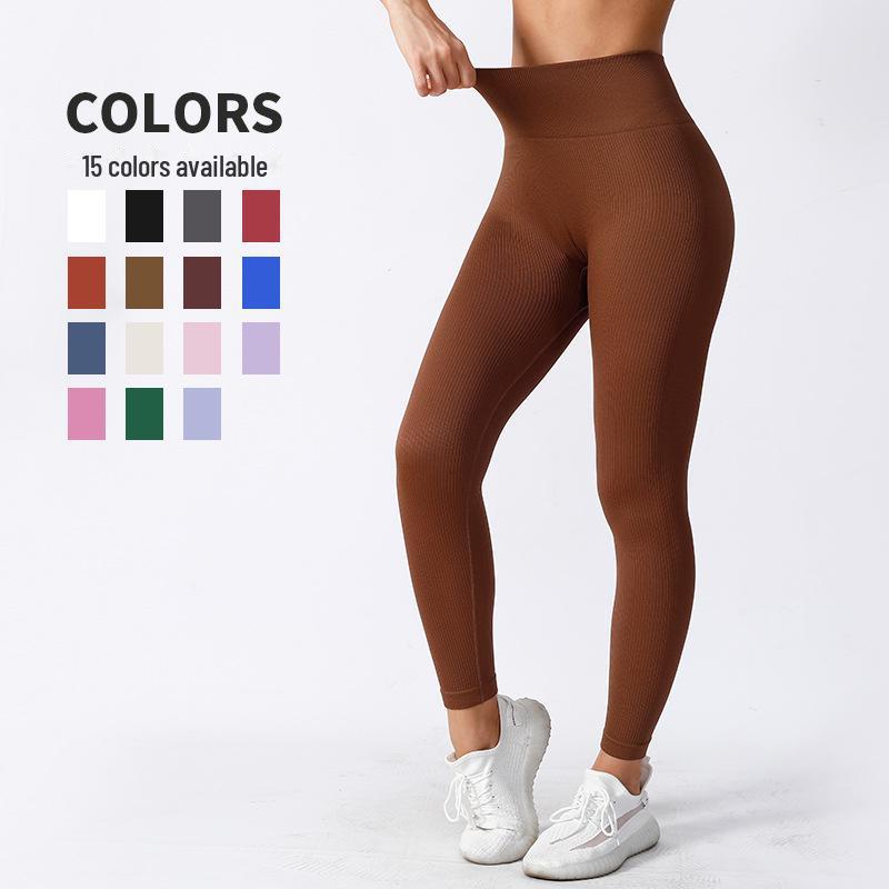 Yingshang Women's High Waist Seamless Yoga Pants - Hip Lift, Tight, High Elastic, Perfect for Running and Fitness, Autumn Wear.