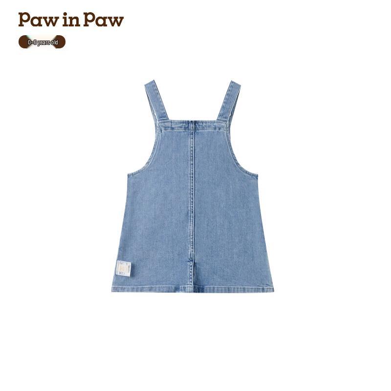 PawinPaw Cartoon-Bär Baby Mädchen Denim Latzkleid