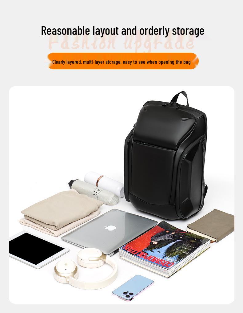 Unisex Luxus Motorrad Rucksack mit großer Kapazität und EVA Hartschale - Trendiges Design mit vollständiger Öffnung