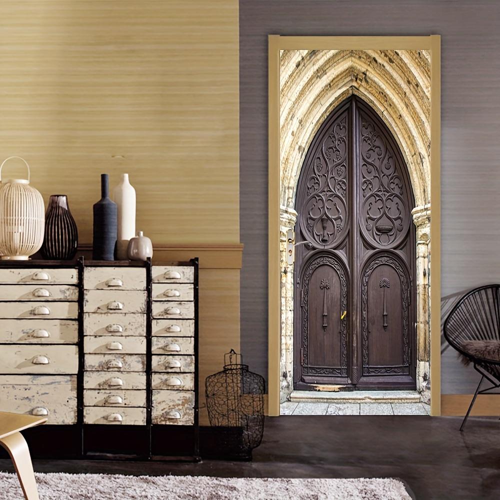 

3D-малюнок дерев’яних дверей. Наклейка на двері. Фреска. Шпалери для дверей, що самоклеяться. 77X200cm（cut 2pcs）