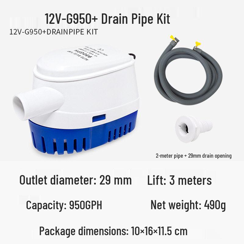 12V Automatische Marine-Bilgenpumpe - Kompakte Tauchwasserpumpe für Yacht/Wohnmobil für niedrige Wasserstände
