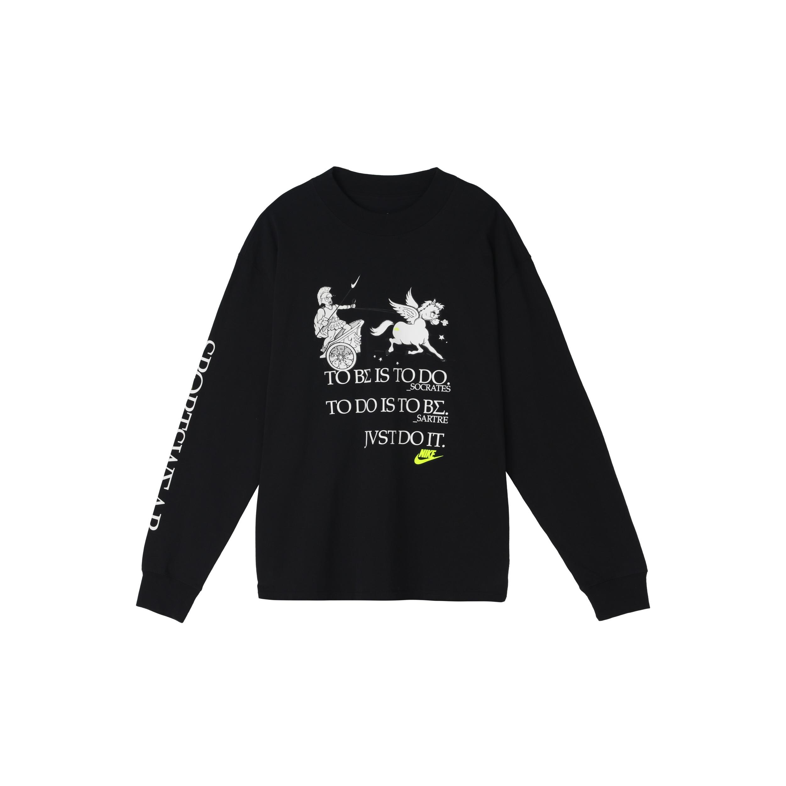 Nike Sportswear Printing Knit Round Neck Sports Black Men s CZ4660-010 M