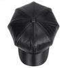 Beret Cap Faux Leather Adjustable Octagon Faux Leather Hats for Party