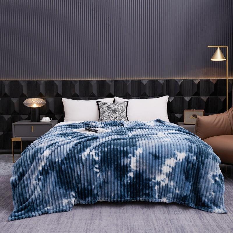 Tie-Dye Casual Blanket Milk Velvet Blanket Fleece Sofa Throw Nap Blanket