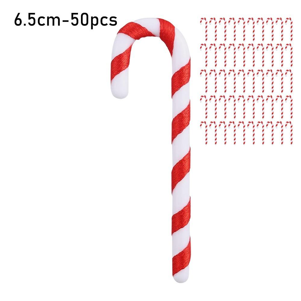50Pcs DIY Craft Christmas Candy Cane Plastic Hanging Ornaments Christmas Candy Decorations Jewelry Mint Candy Christmas Pendant
