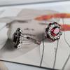 Серебряные серьги с искусственным гранатом nano 10.755ct, гранатом (60002406)