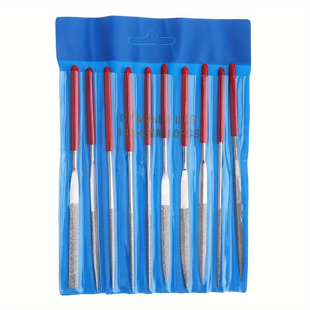 10pcs/set Diamond Files Guitar Crowning Luthier Files Metal Edge Polish Tool for Musical Instruments DIY Parts Accessories 140x3MM