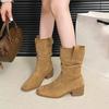 2025 Autumn and Winter New Retro Style Stacking Boots Women's Fashion Versatile Comfortable Thick Heel Women's Martin Boots