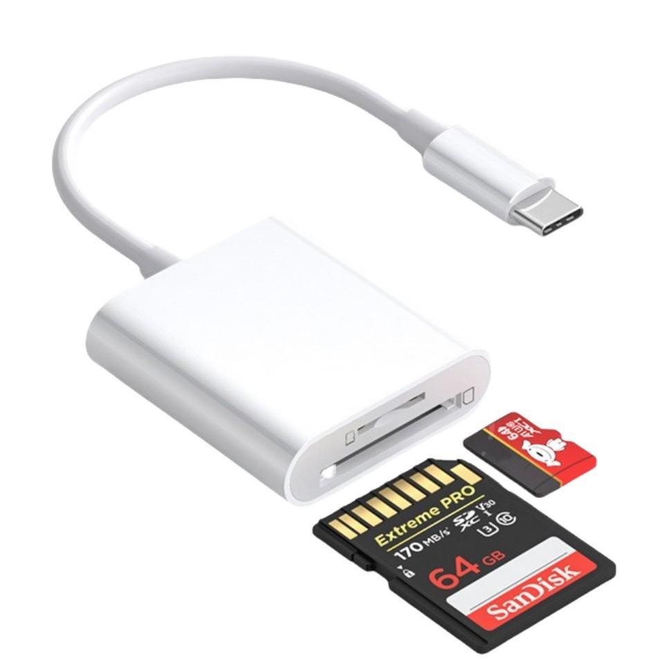 SD/TF Card Reader for Apple & Type-C Phones, Memory Card OTG Converter