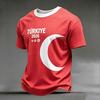 Men's Casual Crew Neck Short Sleeve Pullover T-Shirt Football Fan Top World Cup Inspired Graphic Print Turkey Design