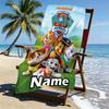 Custom Name Personalized PAW Patrol Print Beach Towel, for Trip Camping Beach Party Home Decor, Birthday Gift for Family & Friends