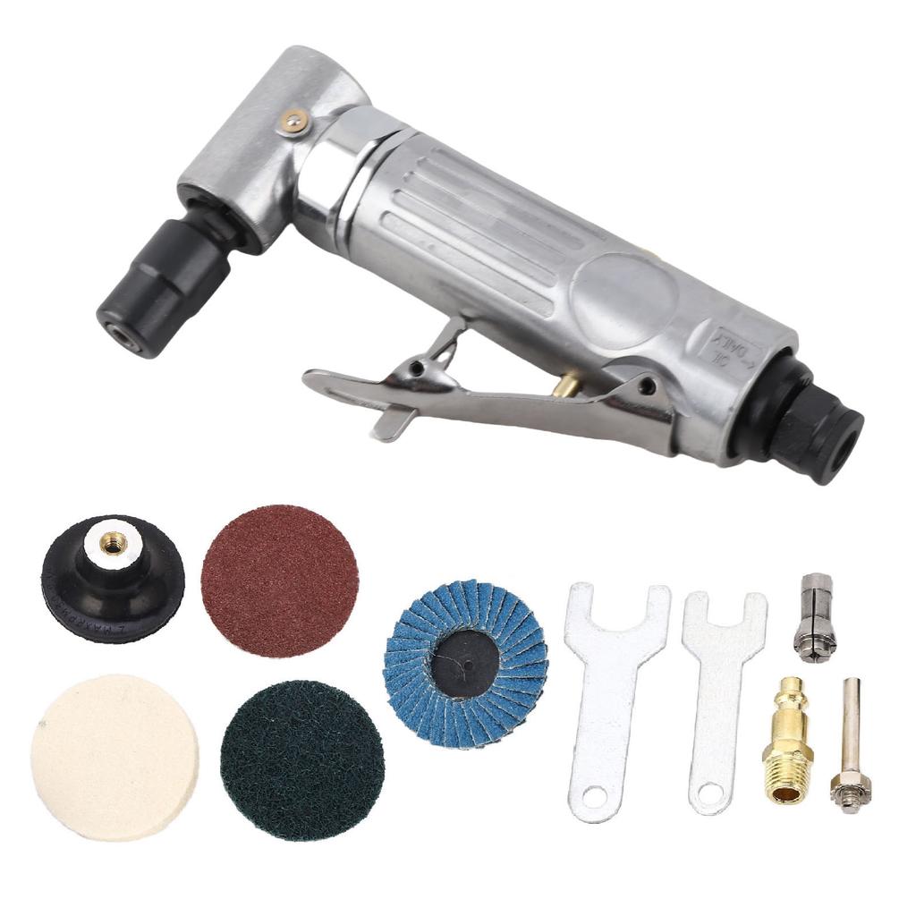 Pneumatic Grinding Set Right Angle Air Die Grinder 0.3HP Motor 1 4 1 8 Chuck Adjustable Speed