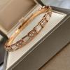 925 Silver Gold-plated Mother-of-pearl Diamond Snake Bone Bracelet European and American Ladies Fashion Brand Jewelry Gift