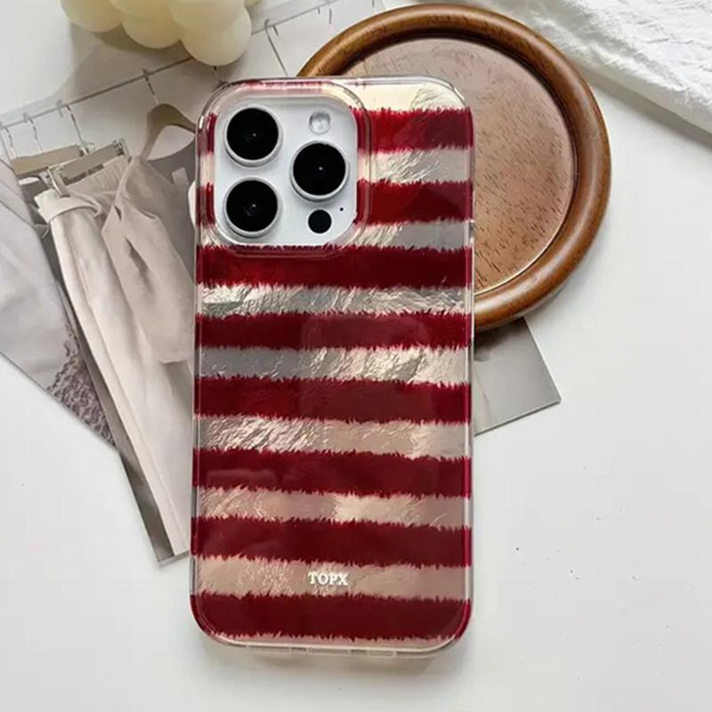 Red Yellow Stripes Vortex Pattern Phone Case for iPhone 16 15 Pro Max 14 13 12 11 XS XR X SE  7 8 Plus 16E Shockproof Cover