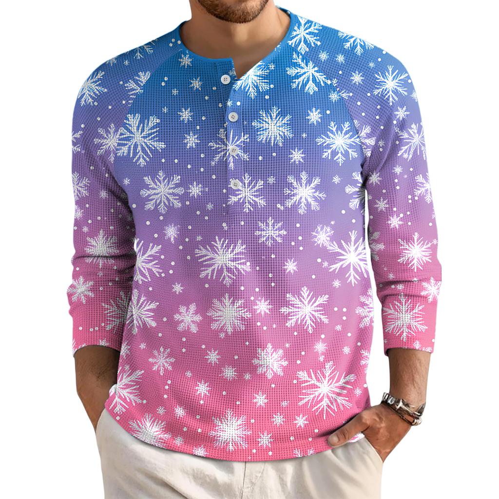 Men's Loose Casual Button Down Collar Long Sleeve Top