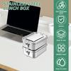 2Pcs 850ml Reusable Stainless Steel Rectangular Snack Box With Divider Leak Proof Rust Resistant Food Storage Container for Work