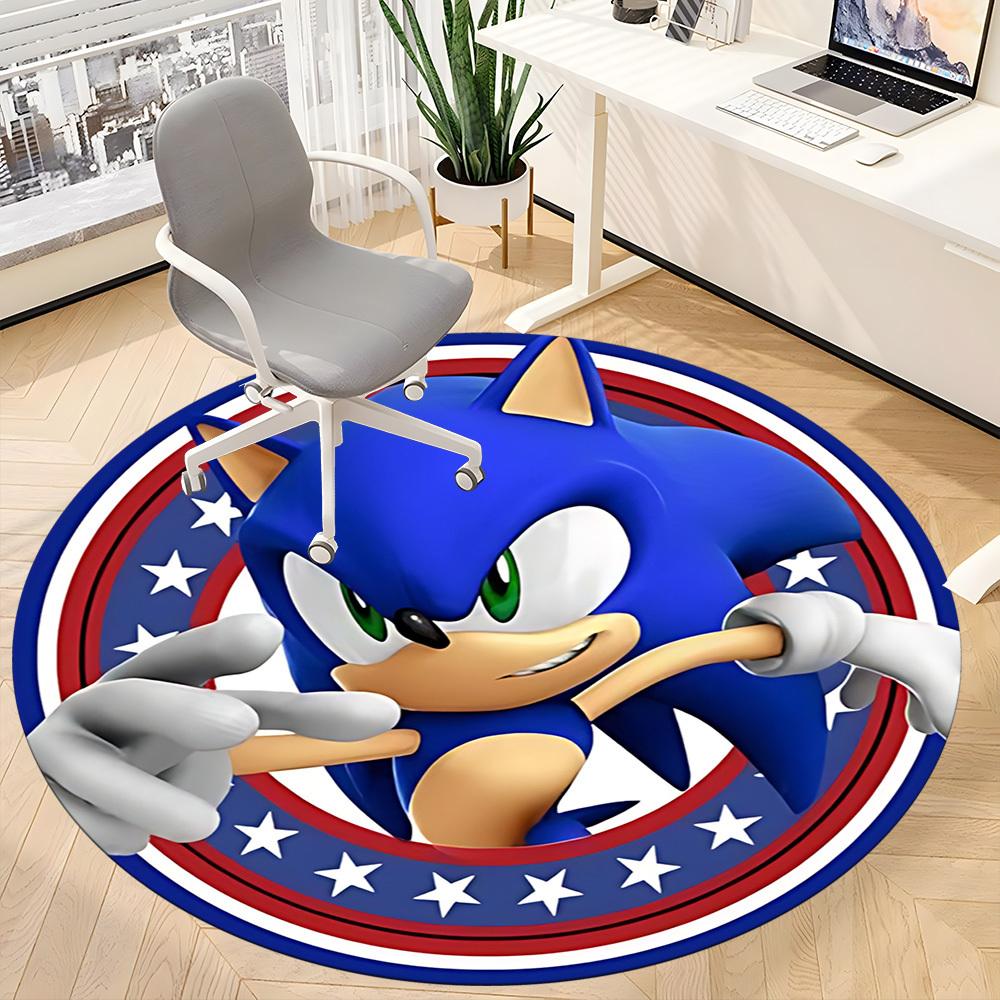 1pc Sonic Adventure Office Round Area Rug,  Under Office Chairs Bedroom Living Room Home Decor a0926026