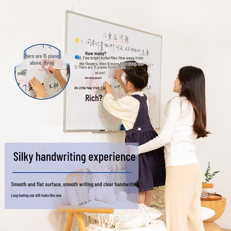 Anditai Wall-Mounted Magnetic Whiteboard with Silver Frame