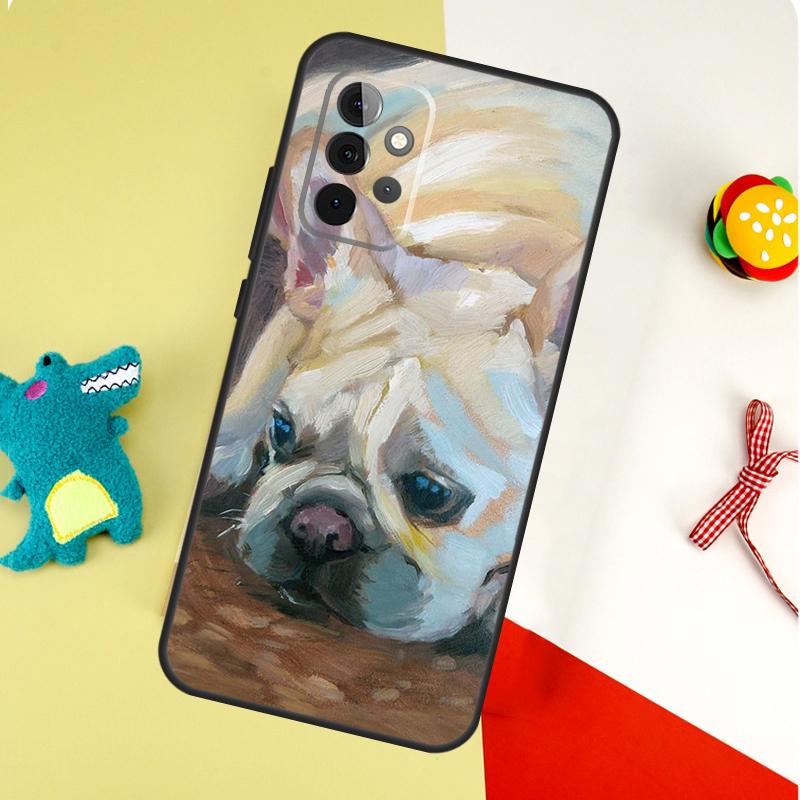Watercolor French Bulldog Painting For Samsung Galaxy A05 A06 A16 A54 A34 A14 A55 A35 A15 A53 A33 A13 A22 A32 A52 Phone Case