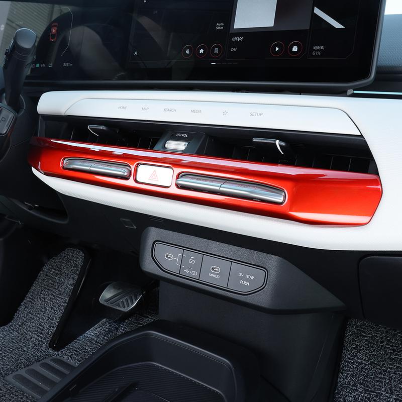 For Kia EV4 2025 2026 Carbon Fiber Dashboard Middle Air Conditioner Vent Cover Trim Car Interior Accessories LHD