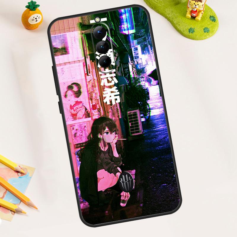 

Anime Vaporwave Glitch Phone Case For ZTE Nubia Red Magic 8 8S 9 Pro Plus 5G 5S 6R Redmagic 6 7 6S 7S Pro Cover Red Magic 8S Pro