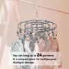 Clothes Drying Rack,Stainless Steel Laundry Drip Hanger ClipsHeavy Duty Round Swivel Windproof Hook Underwear Hanger  Drying Towel Bras Sock Lingerie