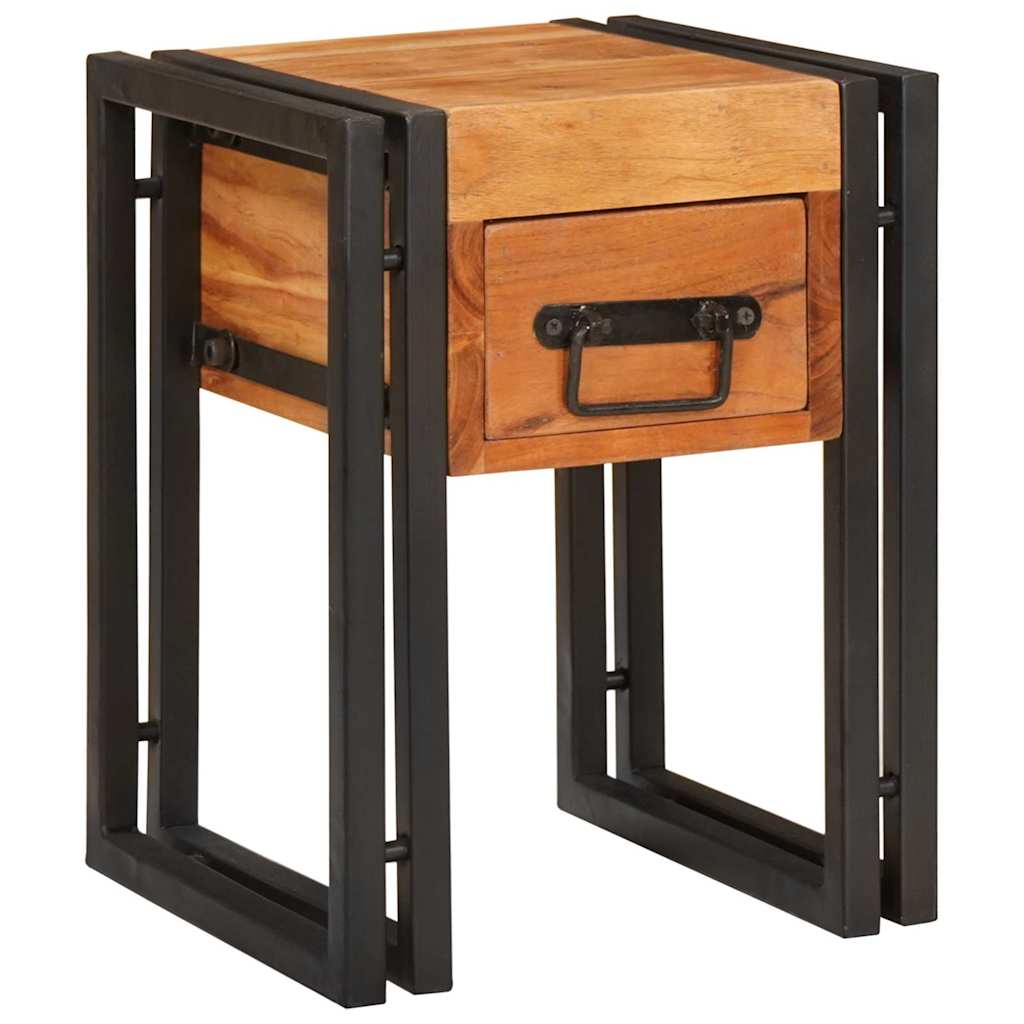 Side Table with Drawers 30 X 30 X 40 Cm Solid Acacia Wood