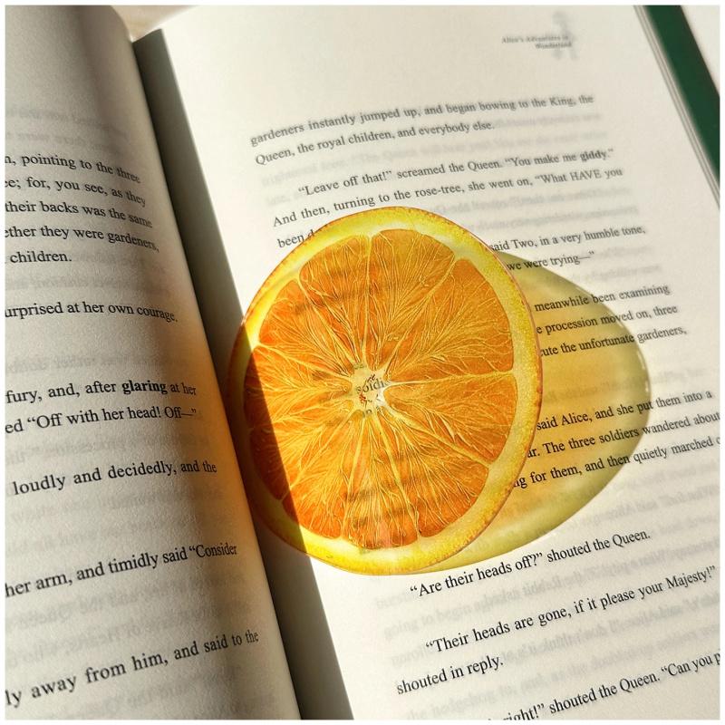 Delicate Transparent Acrylic Apple Bookmark Reading Mark Student Gift Premium Feeling Cute Grape Tomato Bookmarks
