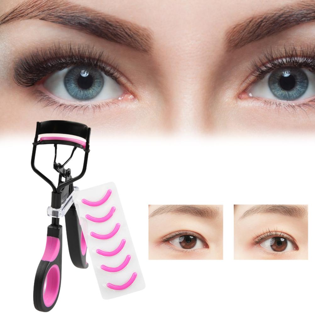 Eyelash Curler with Silicone Pad Eyelash Partial Curling Aid Beauty Tool Portable Stainless Steel Wi