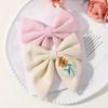 Embroidery Bows Hair Clips Solid Hairpins for Handmade Ribbon Barrettes Butterfly Hair Pin Headwear
