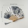 Eleganter Fächer aus Leinen zum Mitnehmen, Faltfächer im Tuschemalerei-Stil, Ideal für Hochzeiten, Bühnenrequisiten und Sommerdekoration