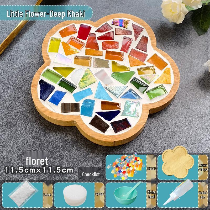Handmade Glass Mosaic Cup Mat Pixel Puzzle DIY Kit - Educational Toy