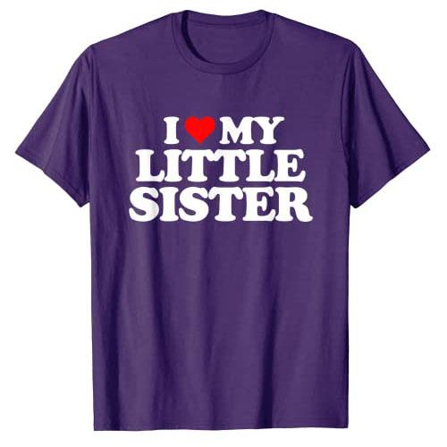 Ich Liebe Meine Schwester T-Shirt Ich Liebe Meine Kleine Schwester Grafik T-Shirt Oberteile Lustige Sprüche Buchstaben Gedruckte Outfits Familie Partnerlook Kleidung