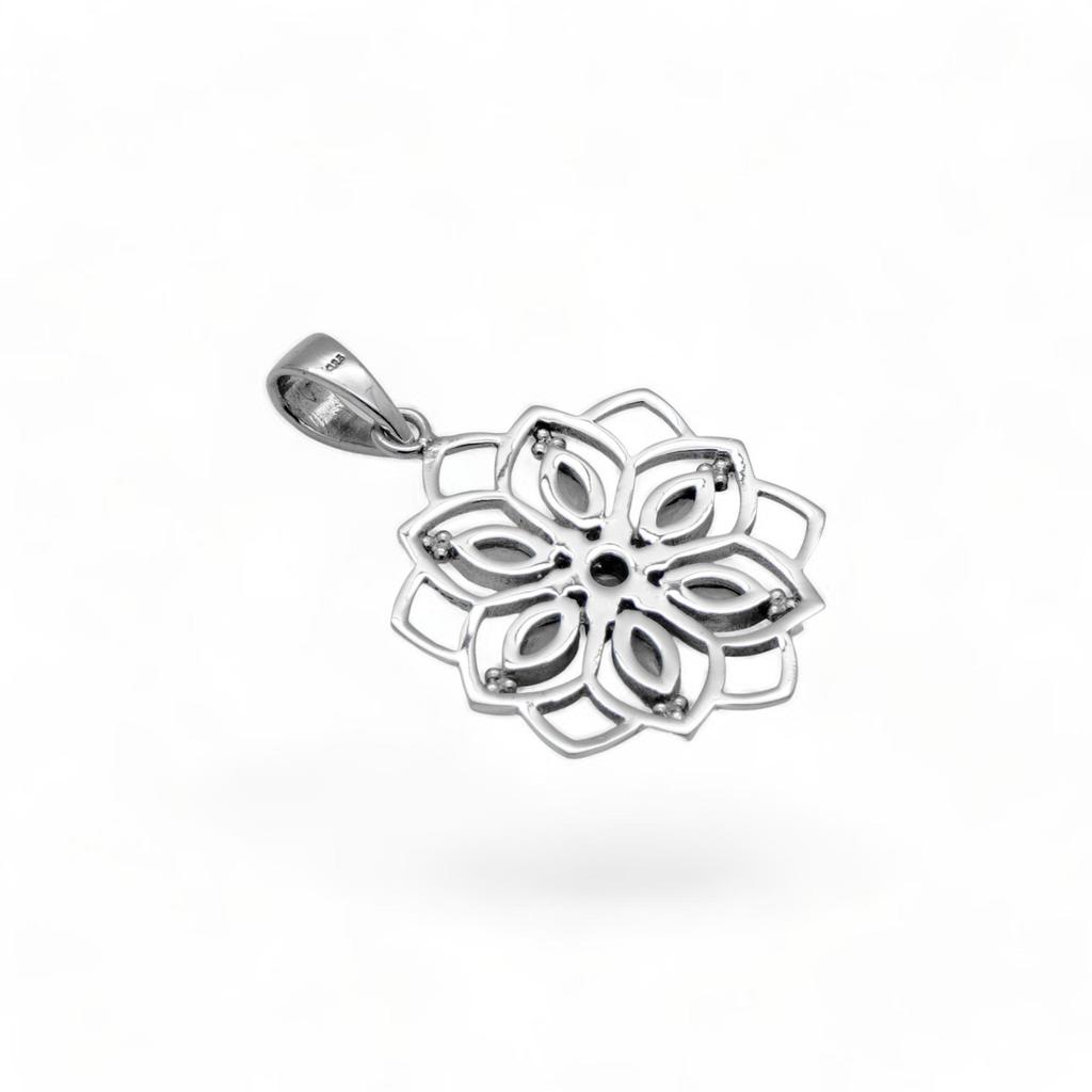 925 sterling silver Blue topaz flower pendant for women zivori jewelry