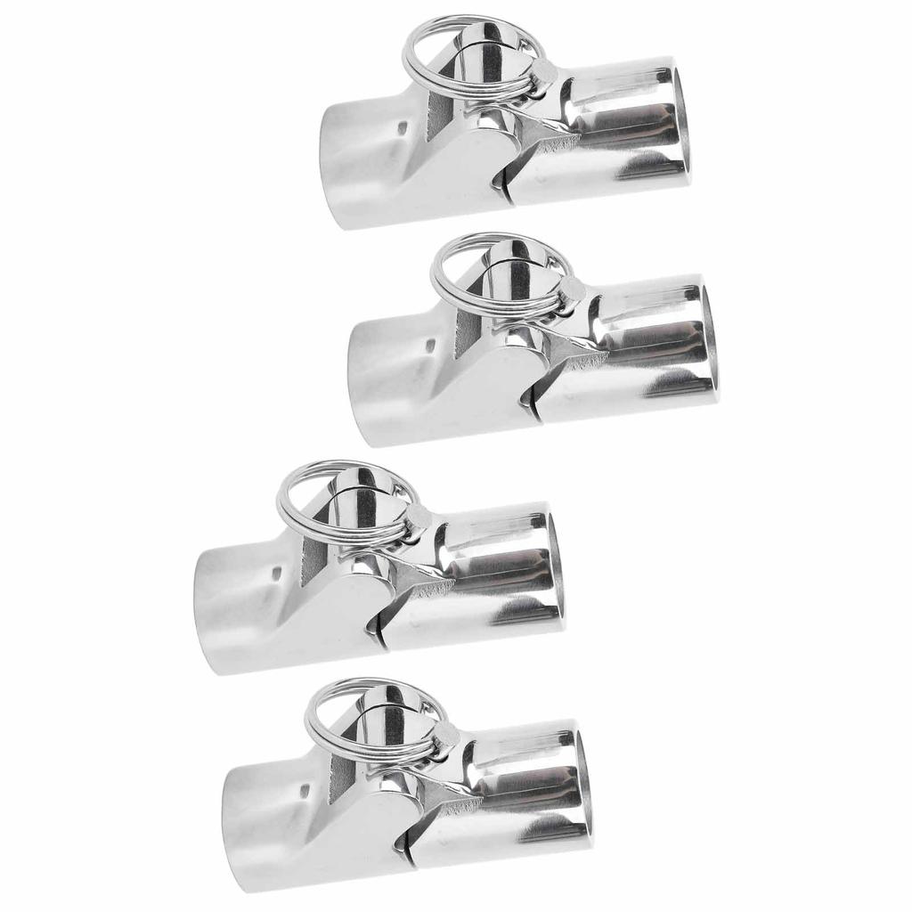 4pcs Boat Pipe Connector 22mm Stainless Steel Folding Swivel Tube Connector Hardware for Marine Yachet