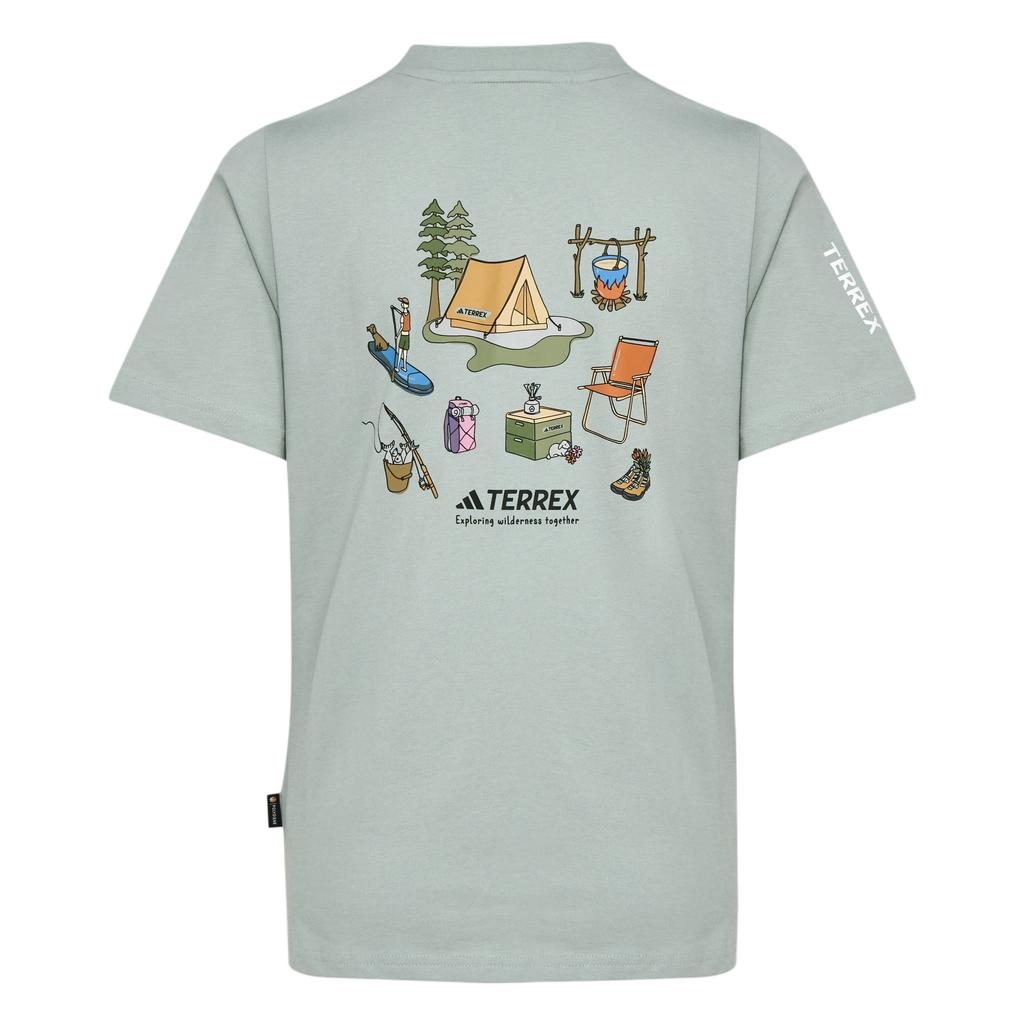 Adidas Terrex T Shirts Women's Wonder Light Gray Green Crew Neck Moderate KE3705