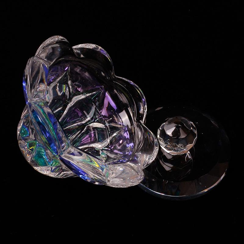 1Pcs Rainbow Crystal Clear Acrylic Liquid Dish Tappen Dish Glass Cup With Lid Bowl For Acrylic Powder Monomer Nail Art Tool