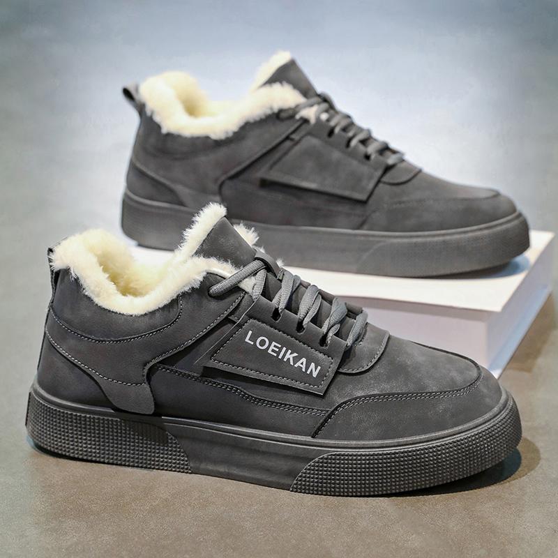 Men's fashion thick soled outdoor winter casual plus size high top shoes comfort shoes slip-resistant wear-resistant cotton shoe