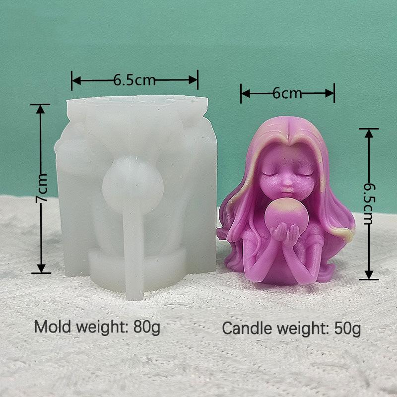 Princess Dolls Series Gypsum Mold Cute Girl Portrait Candle Making Handmade Soap Resin Epoxy Silicone Mould Girls Birthday Gifts