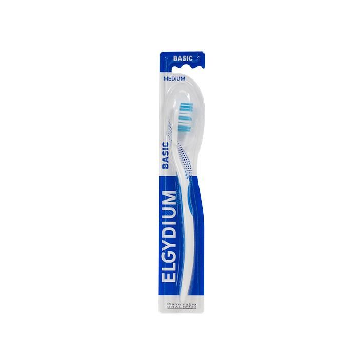 Brosse à dents - Elgydium - Basic - Médium - Brins arrondis - Tête ovale - Manche ergonomique