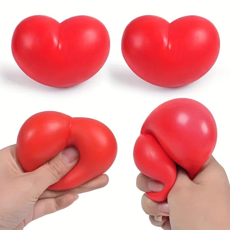 Valentine'S Day Heart Squishy Squeeze Soft Stress Ball Stress Anxiety Relief Fidget Toy Cute Lovely Desk Decompression Plaything