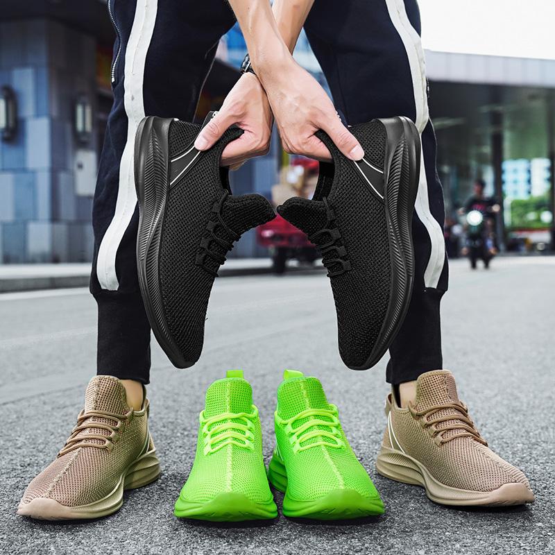 40-47 Sports Shoes Summer Shoes Running Shoes Flying Woven and Breathable Running Shoes Lightweight Mesh Men's Casual Shoes