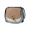 Coach Remi 17 Color Block Leather Saddle Bag Women Shoulder Bag Khaki White Sky-Blue 1330-SVUM